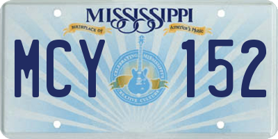 MS license plate MCY152