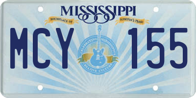 MS license plate MCY155