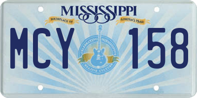 MS license plate MCY158