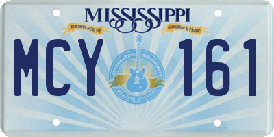 MS license plate MCY161