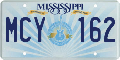 MS license plate MCY162