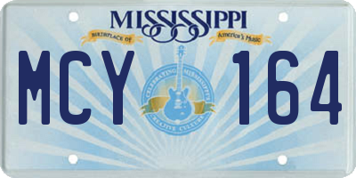 MS license plate MCY164