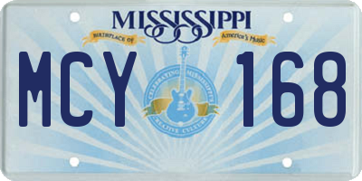 MS license plate MCY168