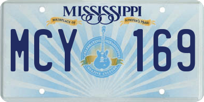 MS license plate MCY169