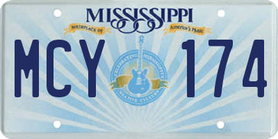 MS license plate MCY174