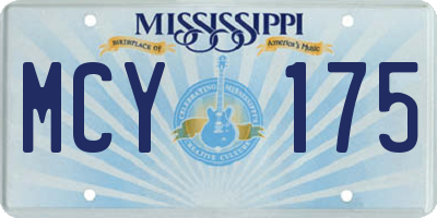 MS license plate MCY175