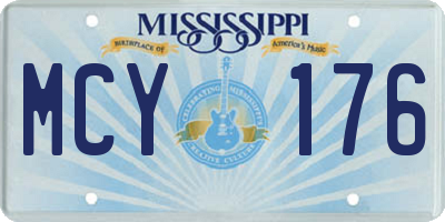 MS license plate MCY176