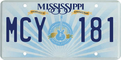 MS license plate MCY181