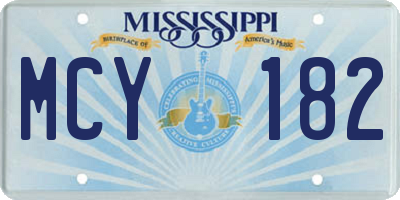 MS license plate MCY182