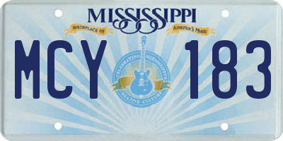 MS license plate MCY183
