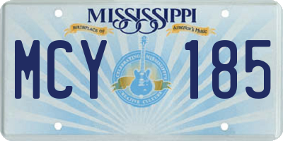 MS license plate MCY185