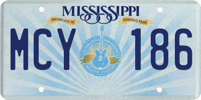 MS license plate MCY186