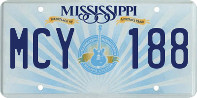 MS license plate MCY188