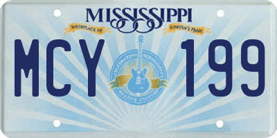 MS license plate MCY199