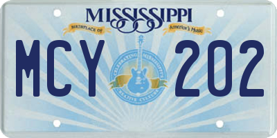 MS license plate MCY202