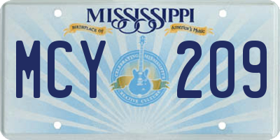 MS license plate MCY209
