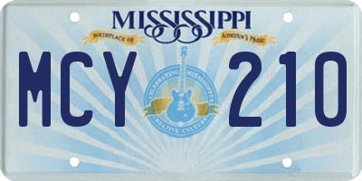 MS license plate MCY210