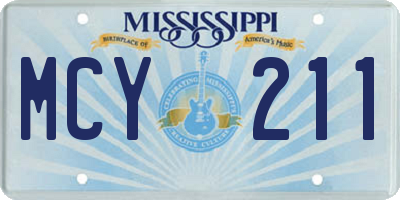 MS license plate MCY211