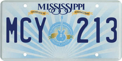 MS license plate MCY213
