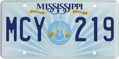 MS license plate MCY219