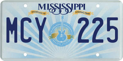MS license plate MCY225