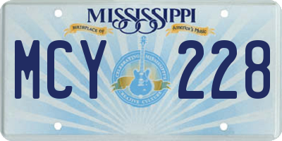MS license plate MCY228
