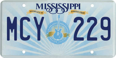 MS license plate MCY229