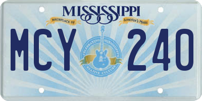 MS license plate MCY240