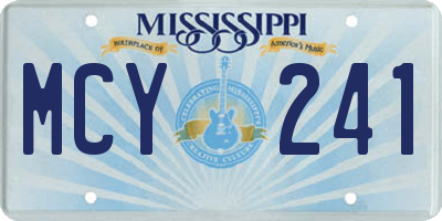 MS license plate MCY241