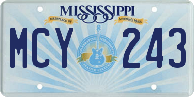 MS license plate MCY243