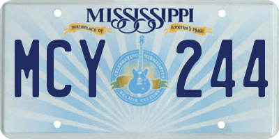 MS license plate MCY244