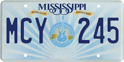 MS license plate MCY245