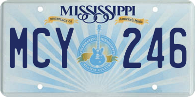 MS license plate MCY246