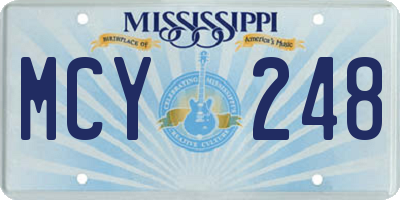MS license plate MCY248