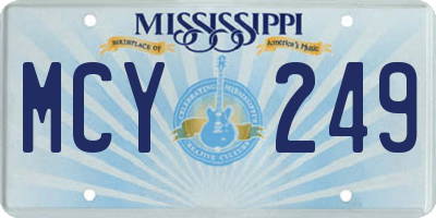 MS license plate MCY249