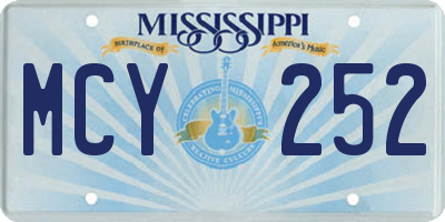 MS license plate MCY252