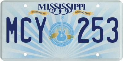 MS license plate MCY253