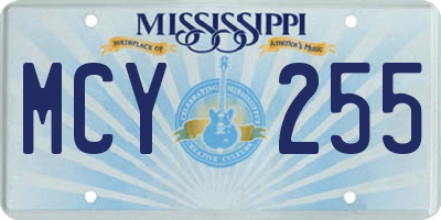 MS license plate MCY255