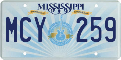 MS license plate MCY259