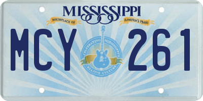 MS license plate MCY261