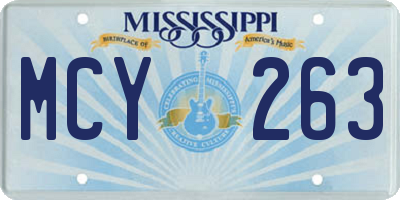 MS license plate MCY263