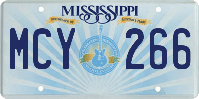 MS license plate MCY266