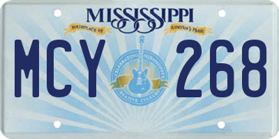 MS license plate MCY268
