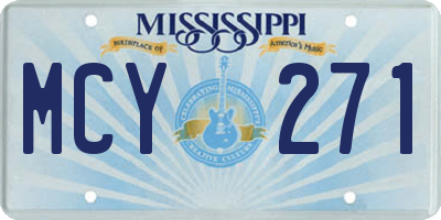 MS license plate MCY271