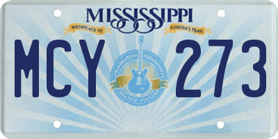 MS license plate MCY273