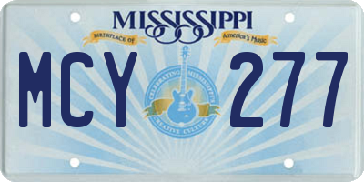 MS license plate MCY277