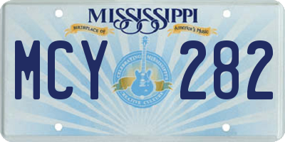 MS license plate MCY282