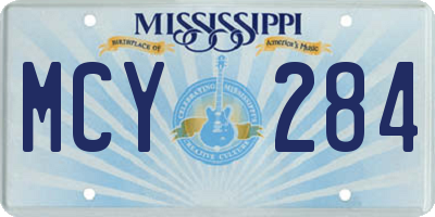 MS license plate MCY284
