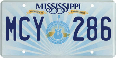 MS license plate MCY286