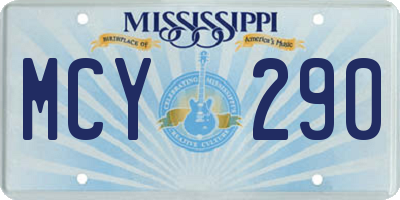 MS license plate MCY290